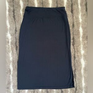 Athleta heathered blue side slit skirt